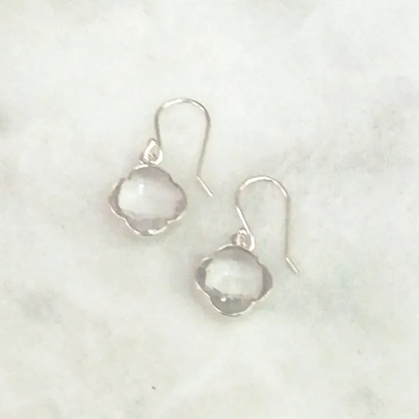 Clear Quartz Single Drop Hook Earrings