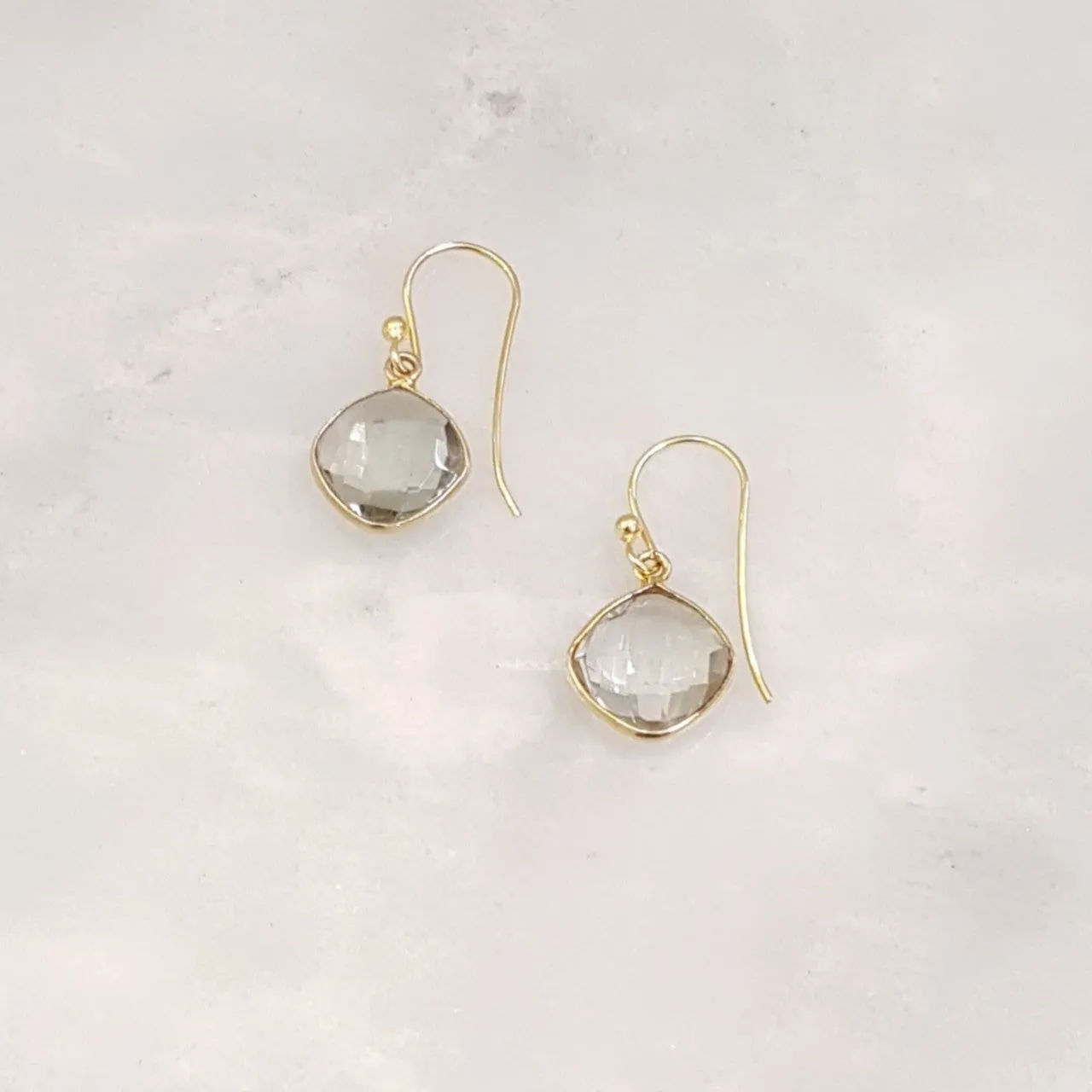 Clear Quartz Single Drop Hook Earrings