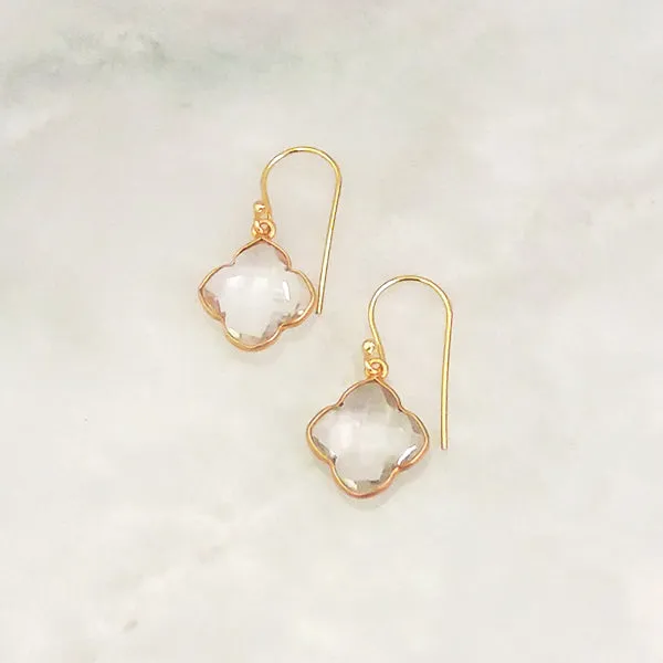 Clear Quartz Single Drop Hook Earrings