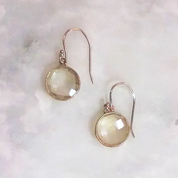 Clear Quartz Single Drop Hook Earrings