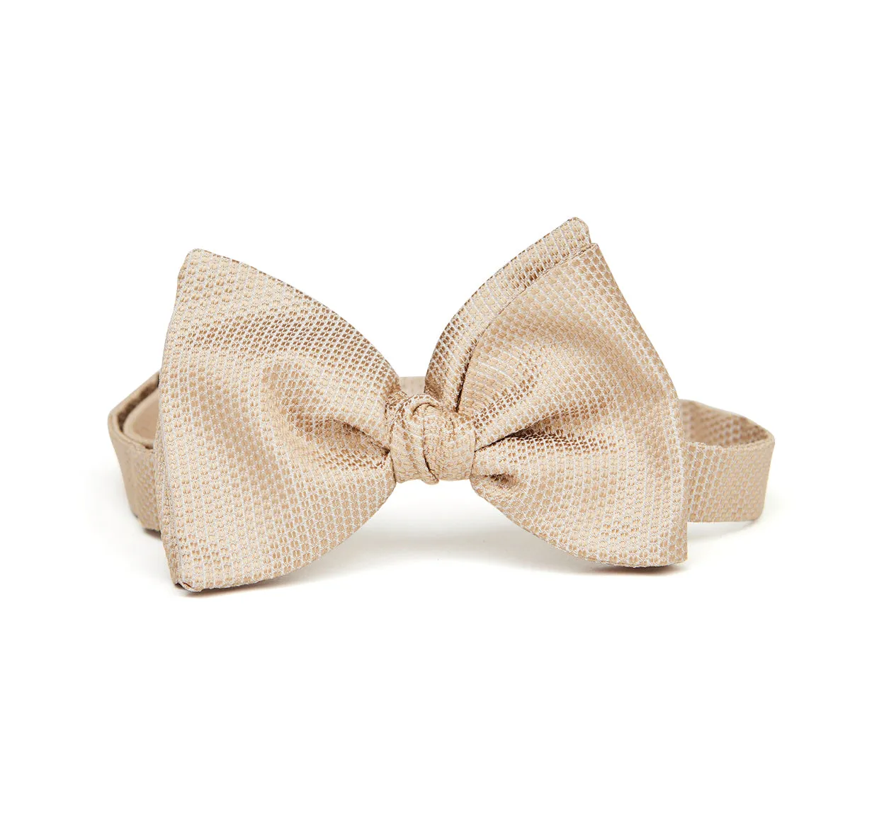 Cream Grenadine Silk Bow Tie