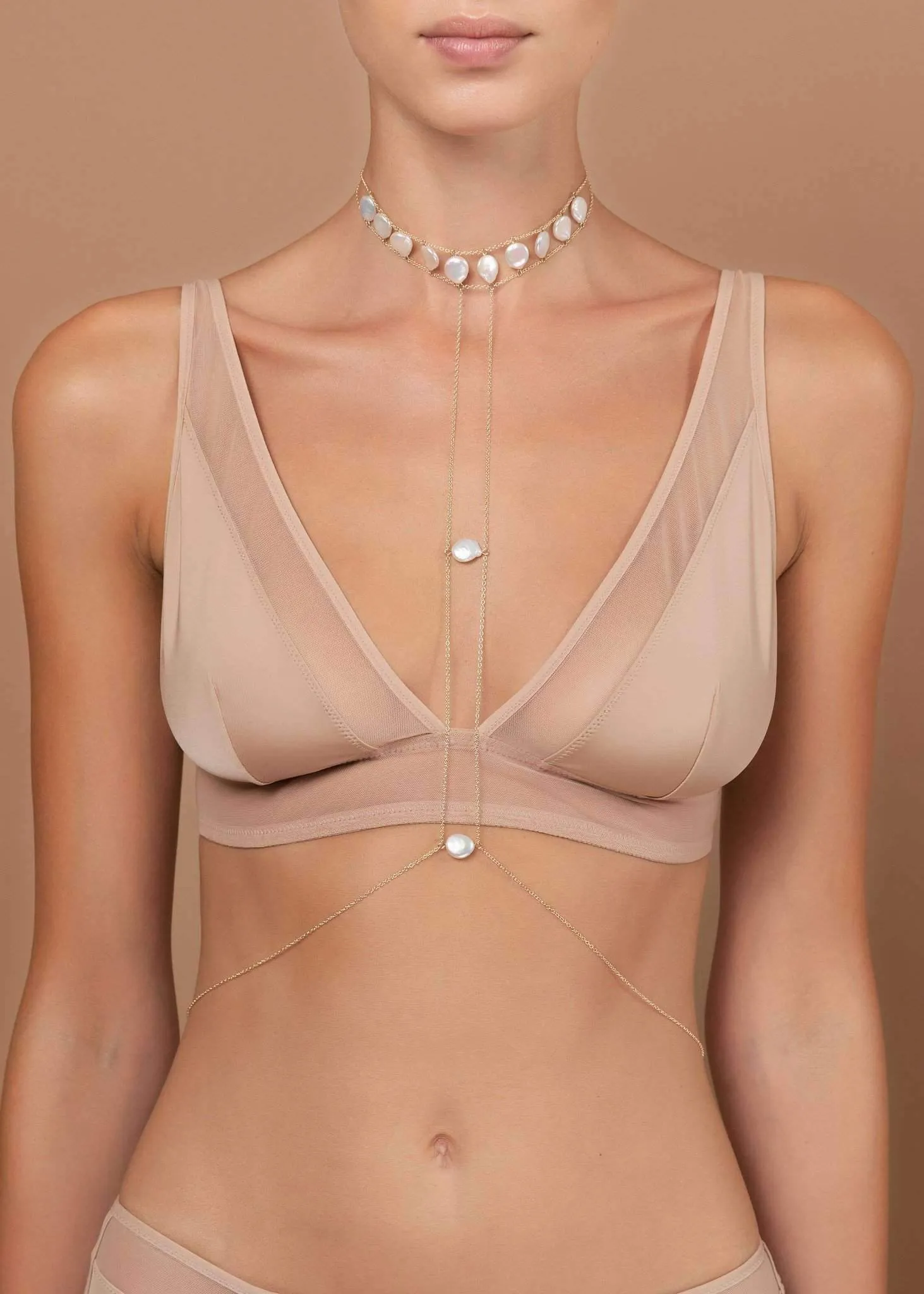 Crown Choker Pearl Body Chain