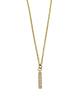 Crystal Bar Necklace - Gold