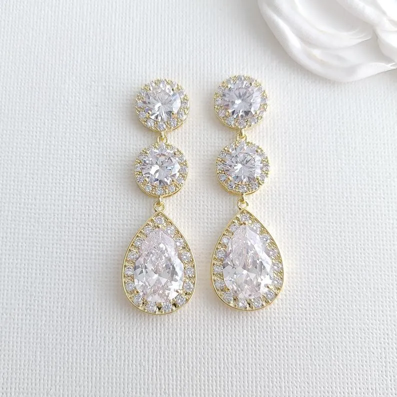 Cubic Zirconia Earrings- Evita