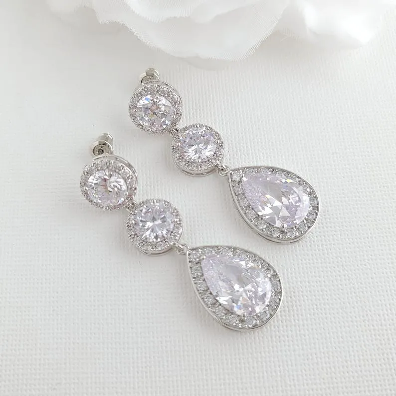 Cubic Zirconia Earrings- Evita