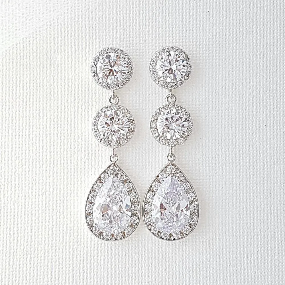 Cubic Zirconia Earrings- Evita