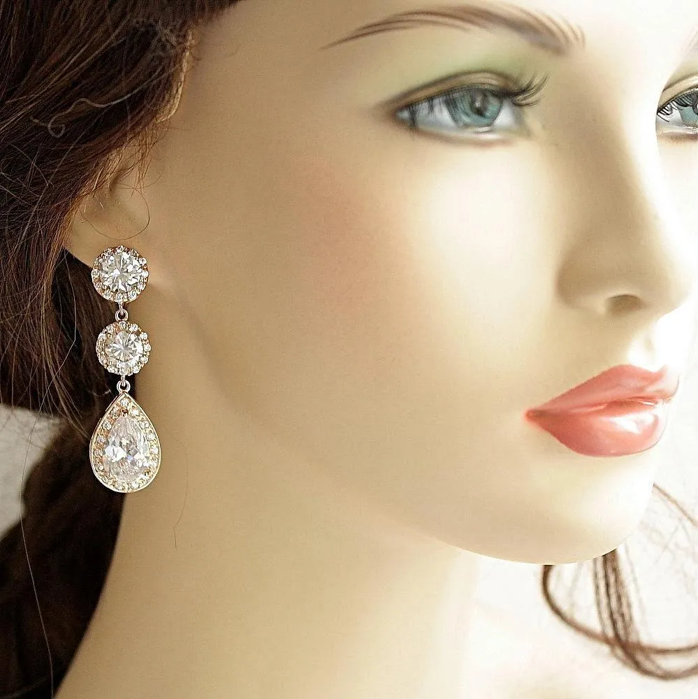 Cubic Zirconia Earrings- Evita