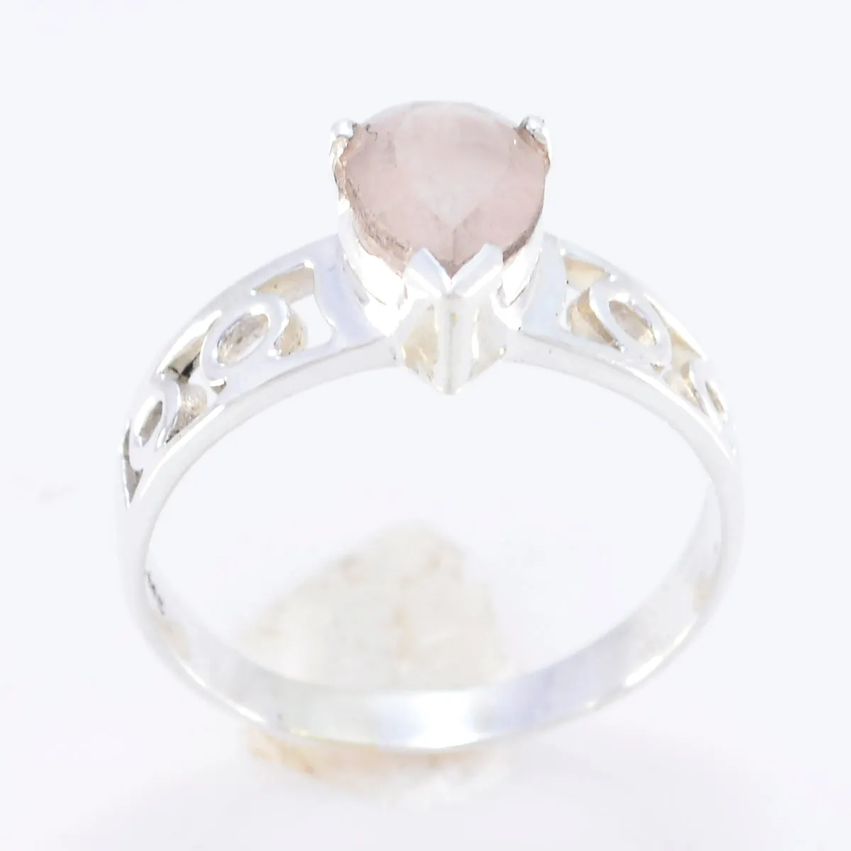 Cute Gem Rose Quartz 925 Sterling Silver Ring Jewelry Buyers Near Me