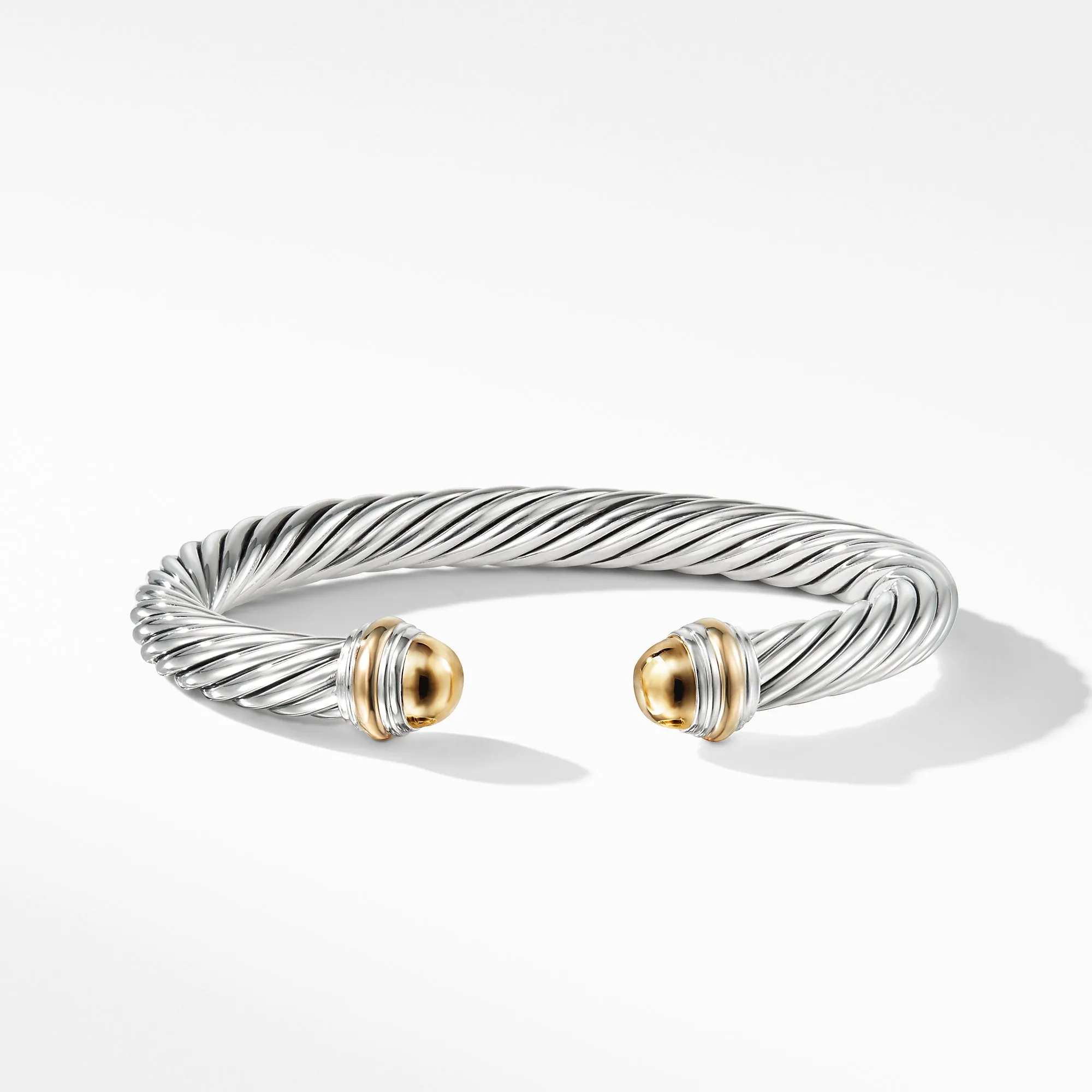 David Yurman 7MM Cable Bracelet with 14K Gold