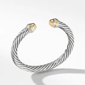 David Yurman 7MM Cable Bracelet with 14K Gold