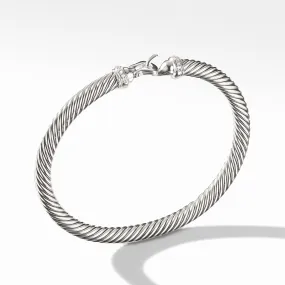 David Yurman Buckle Cable Bracelet with Diamonds 5mm