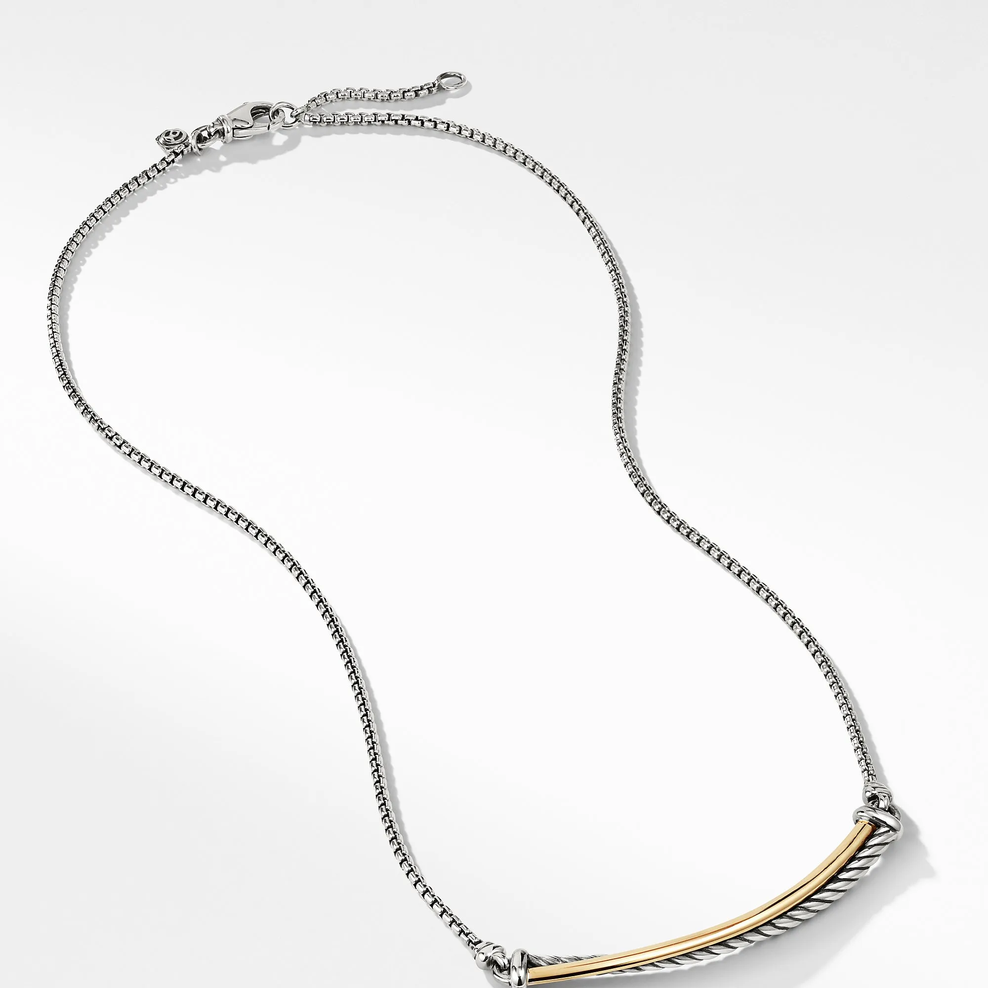 David Yurman Crossover Bar Necklace with 18K Gold