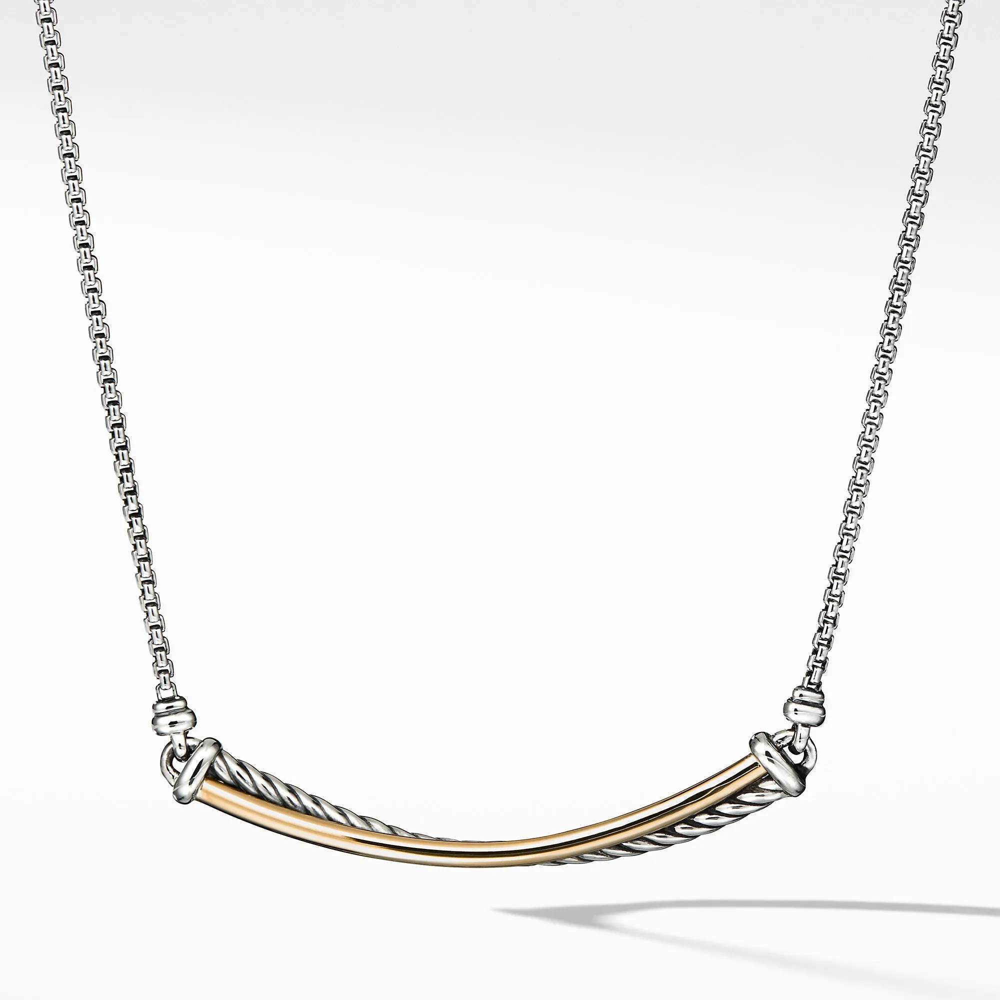 David Yurman Crossover Bar Necklace with 18K Gold