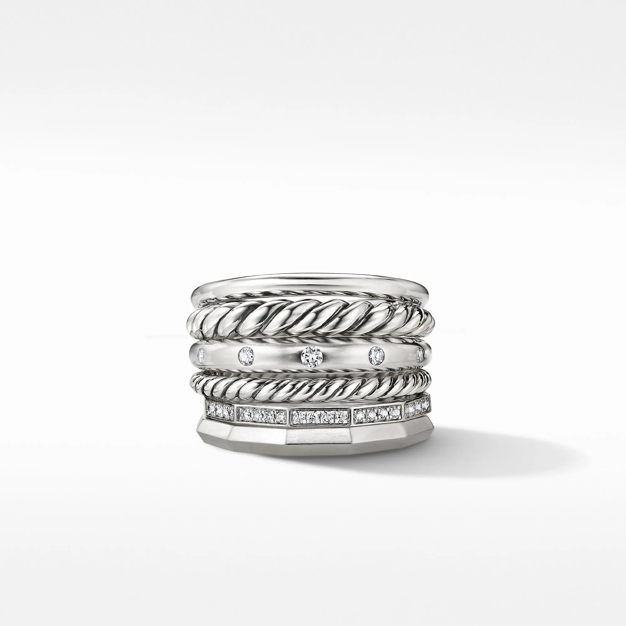 David Yurman Stax Wide Ring with Diamonds