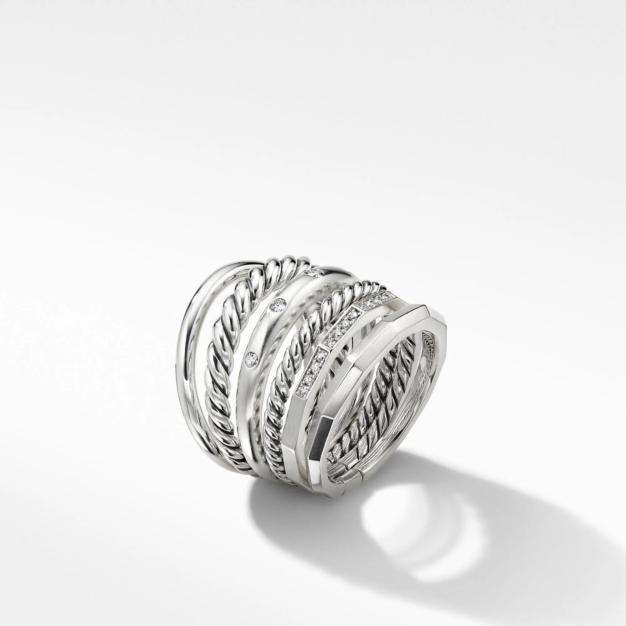 David Yurman Stax Wide Ring with Diamonds