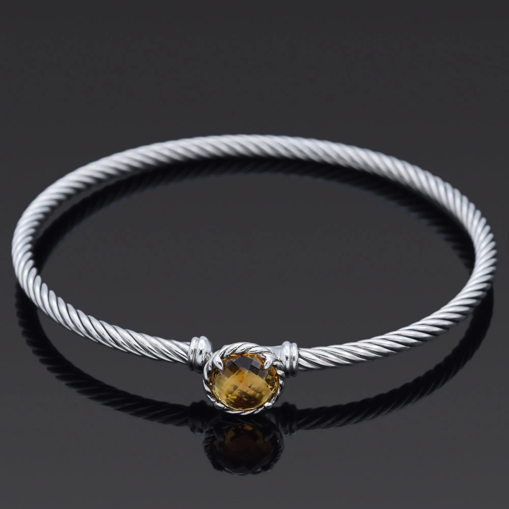 David Yurman Sterling Silver Citrine Bracelet 6.5 Inches