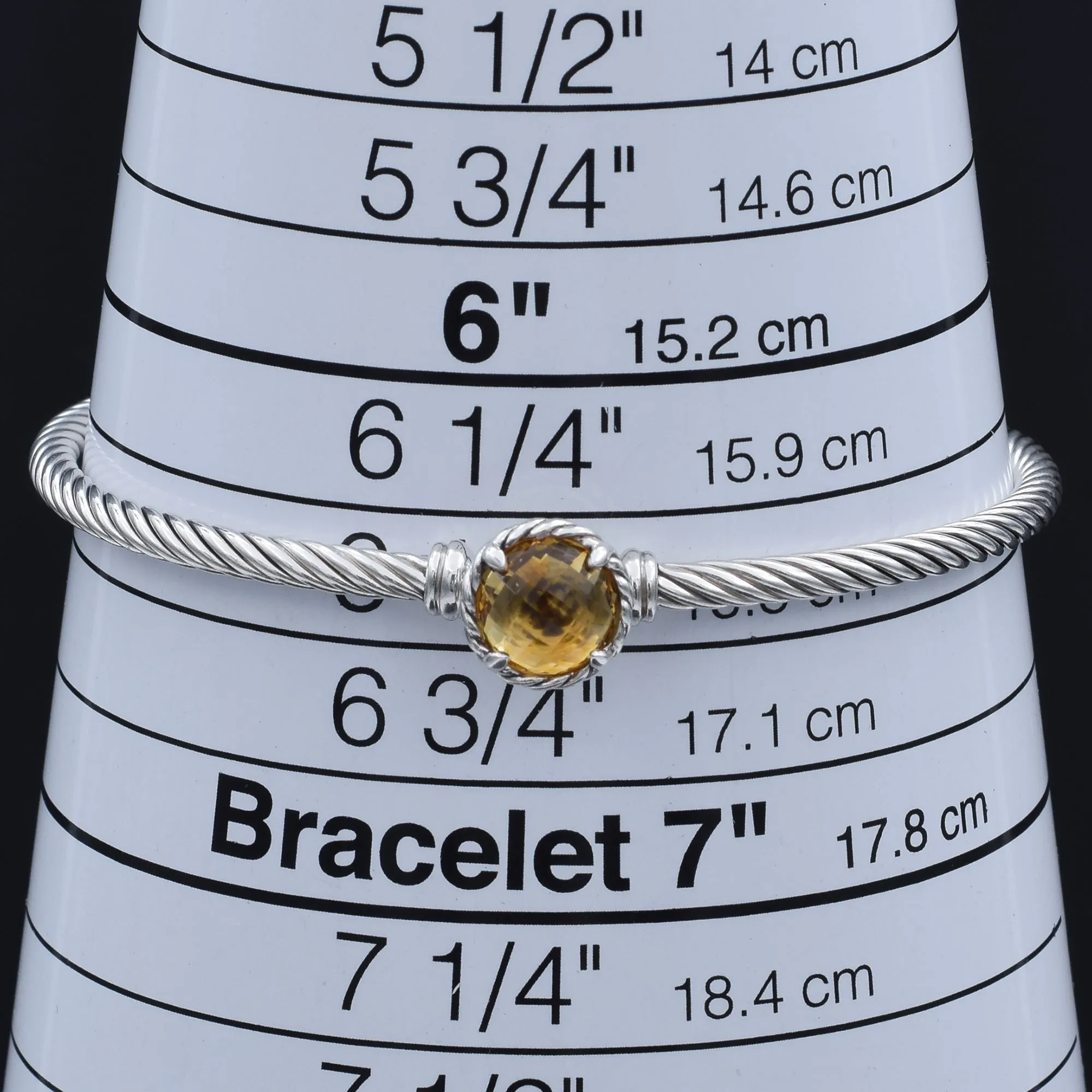 David Yurman Sterling Silver Citrine Bracelet 6.5 Inches