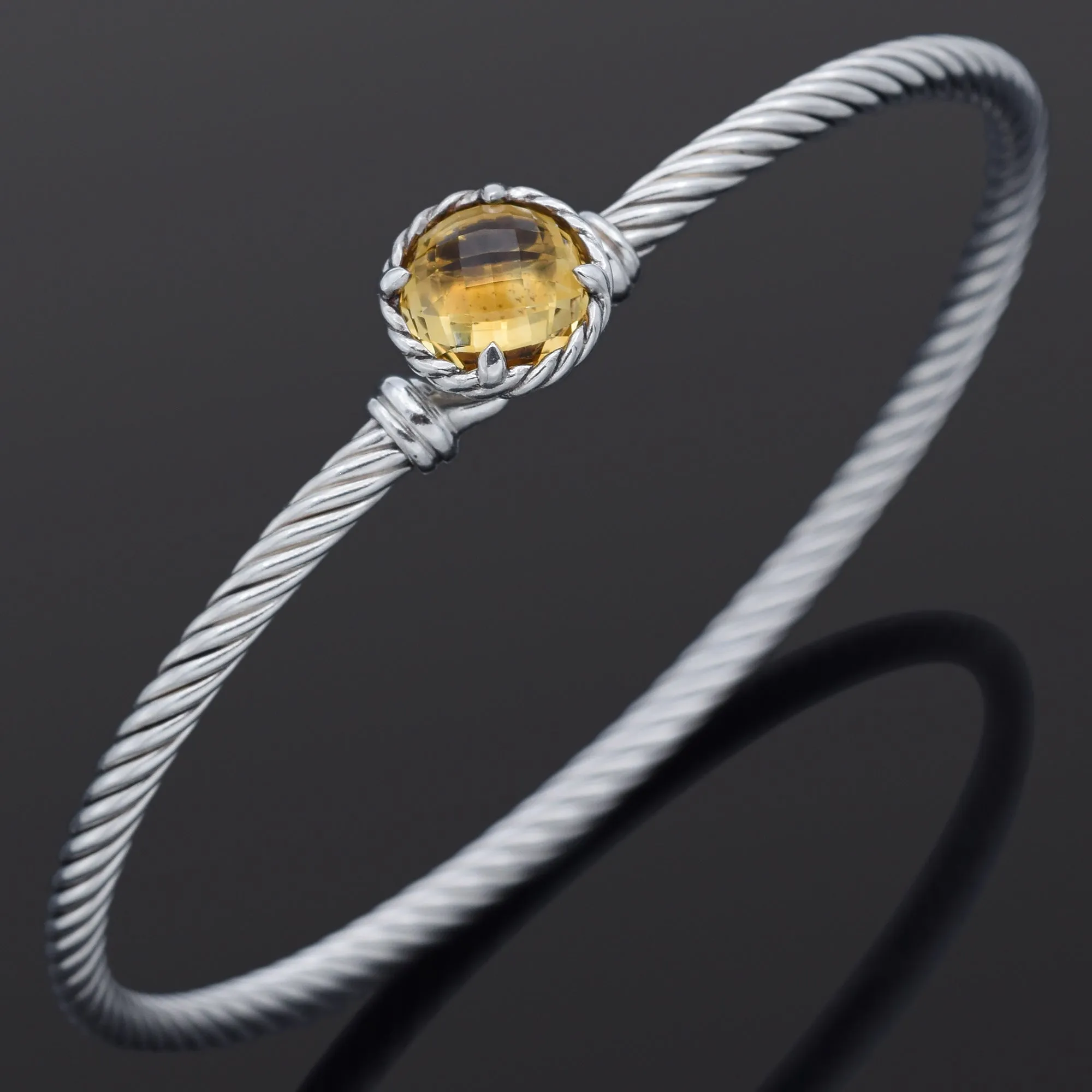 David Yurman Sterling Silver Citrine Bracelet 6.5 Inches