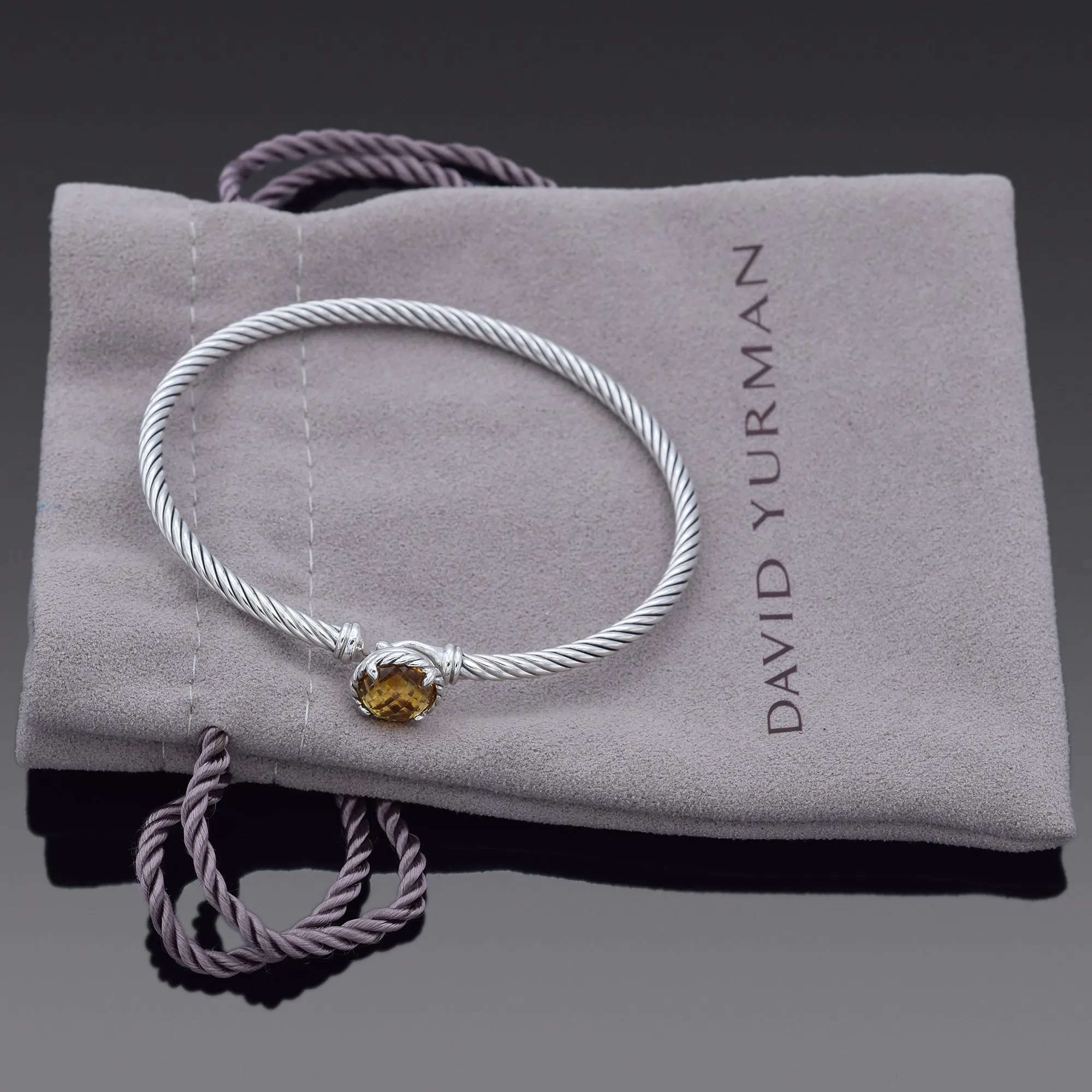 David Yurman Sterling Silver Citrine Bracelet 6.5 Inches