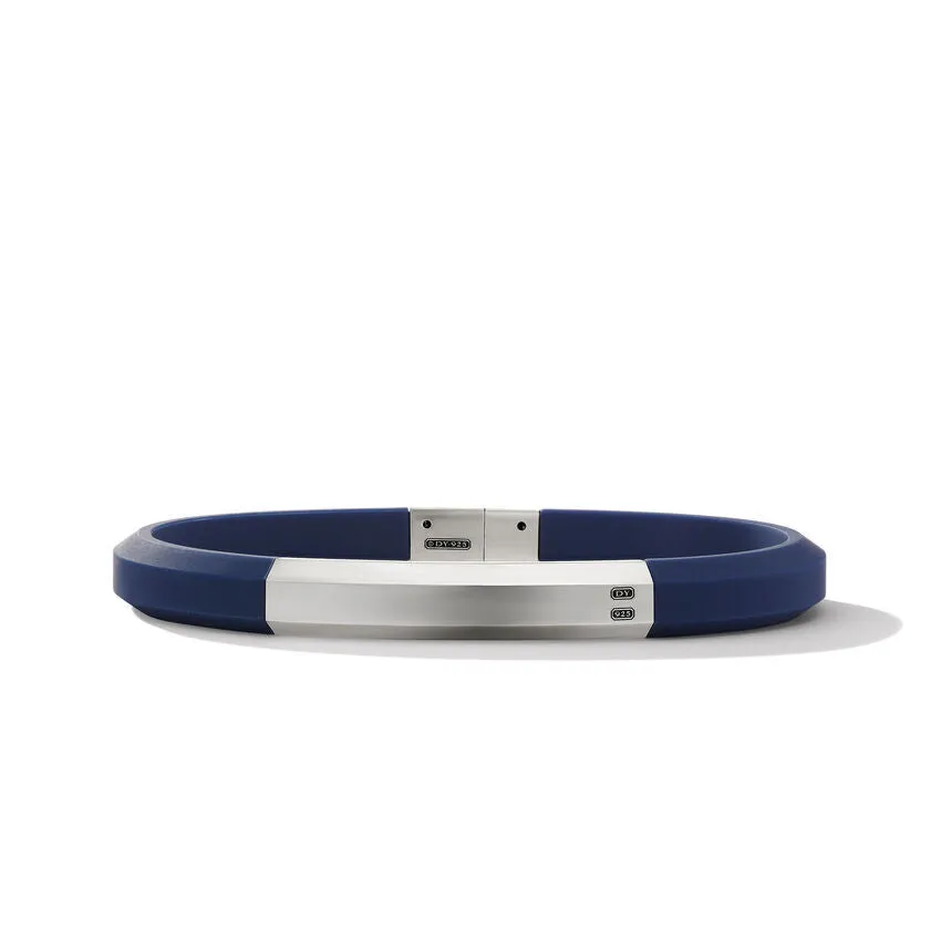 David Yurman Streamline ID Blue Rubber Bracelet, 8MM