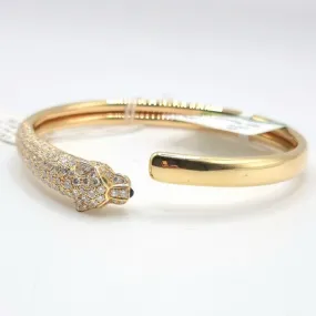 Diamond Panther Bangle 18K Gold