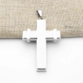 Double Layer Cross Pendant with Checkerboard Pattern