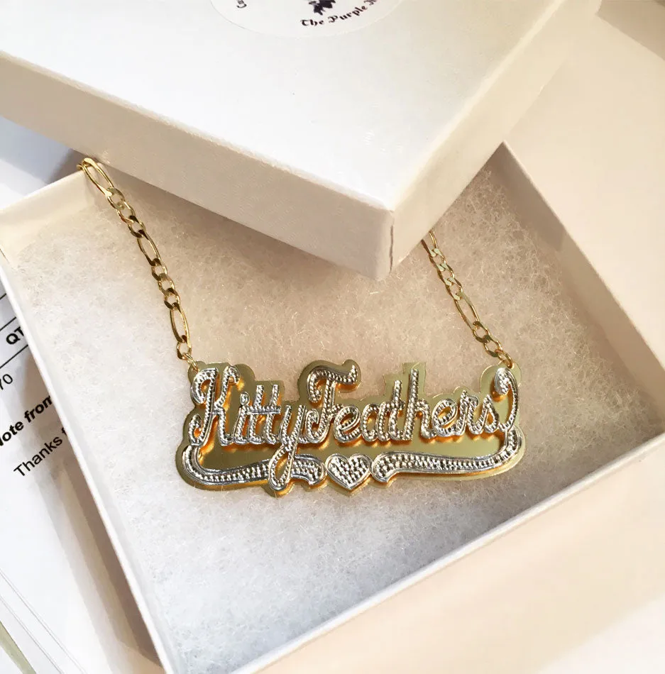 Double Plated Nameplate Necklace - Aubrey O'Day