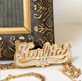 Double Plated Nameplate Necklace - Aubrey O'Day