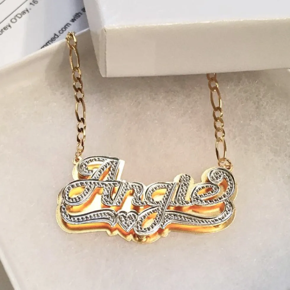 Double Plated Nameplate Necklace - Aubrey O'Day