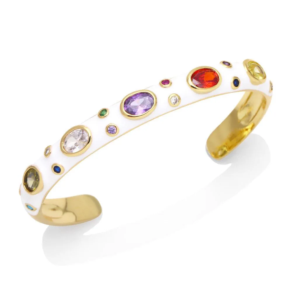 Dreamer Enamel Inlaid Cuff Bracelet