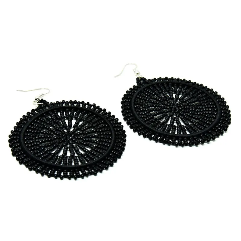 Duara Beaded Black Earrings