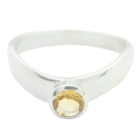 Fascinating Gemstones Citrine 925 Sterling Silver Rings Six Jewelry