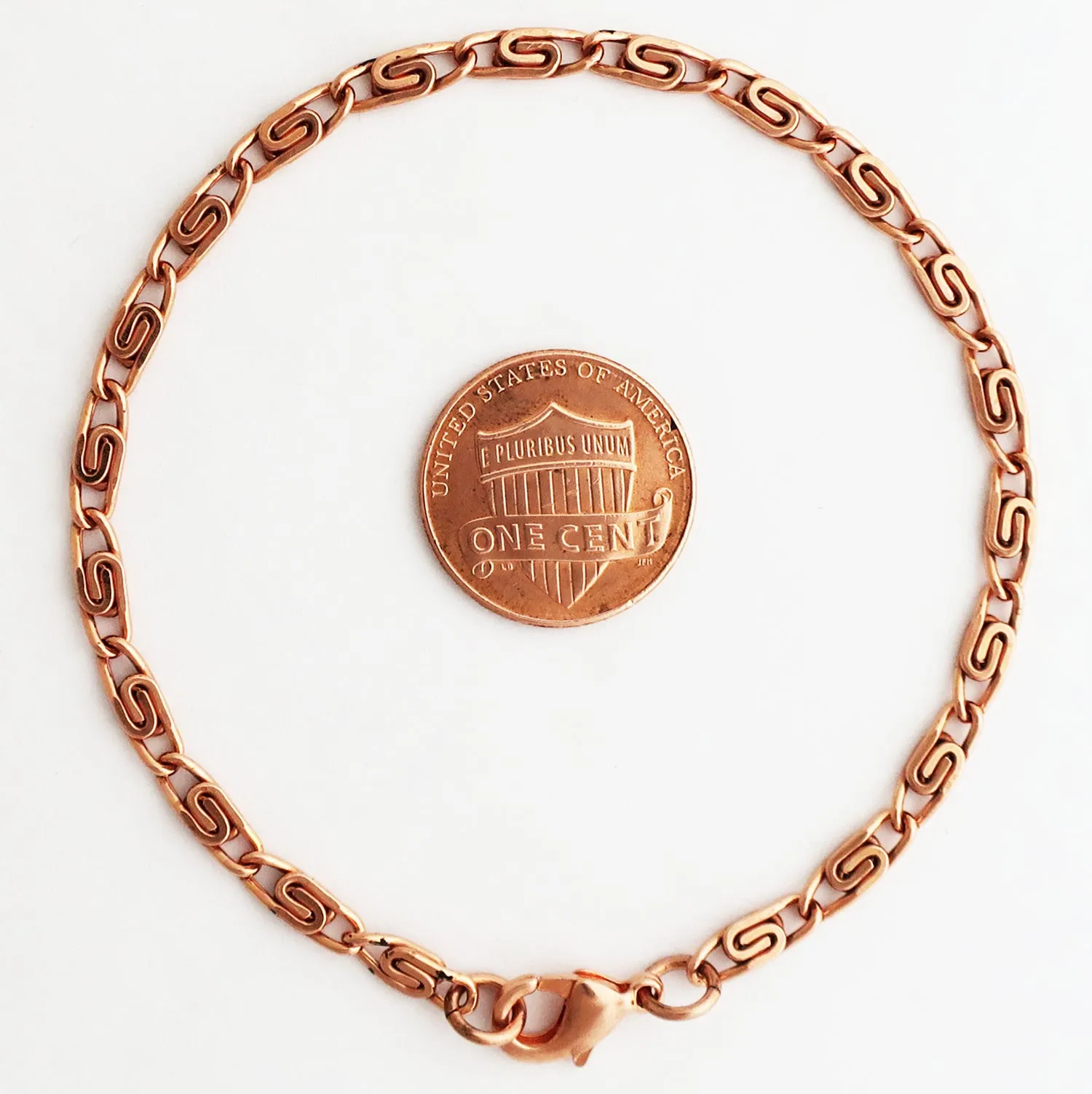 Fine Scroll Chain Copper Jewelry Set SET61 Solid Copper Chain Necklace And Bracelet