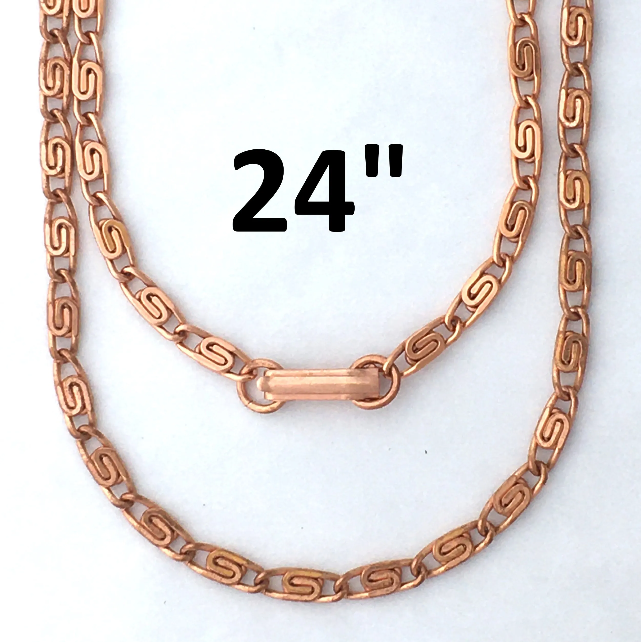 Fine Scroll Chain Copper Jewelry Set SET61 Solid Copper Chain Necklace And Bracelet