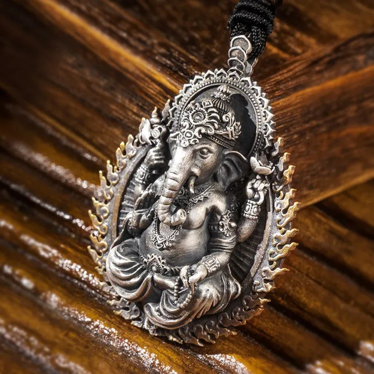 Flaming Lord Ganesha Pendant