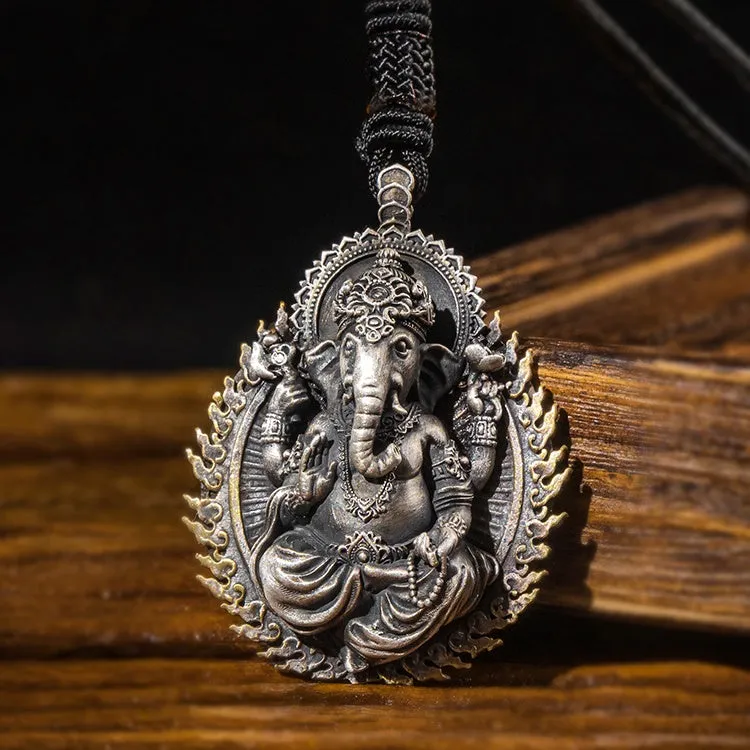 Flaming Lord Ganesha Pendant