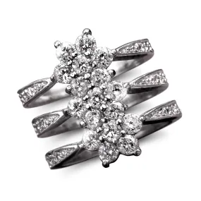 Flower Journey Rhodium Ring