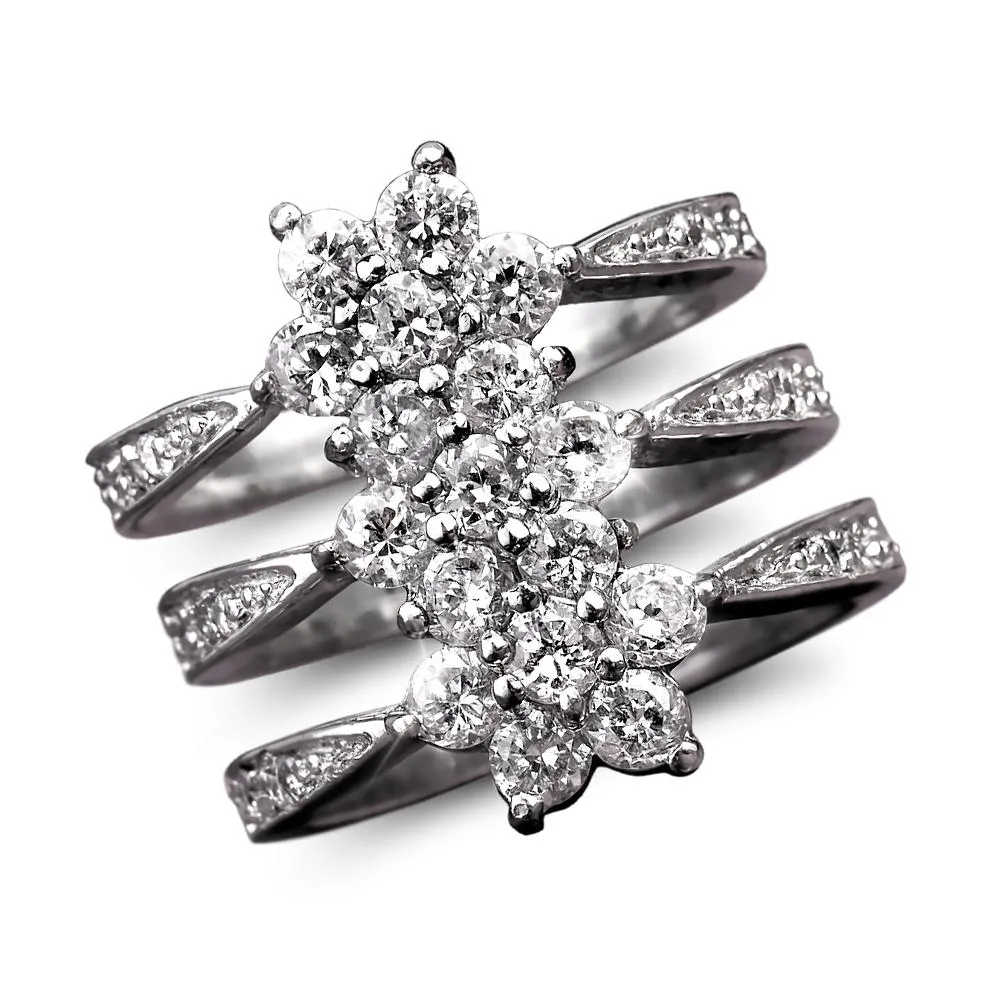 Flower Journey Rhodium Ring