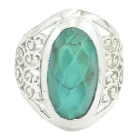 Genuine Stone Turquoise 925 Sterling Silver Rings Online Jewelry Store