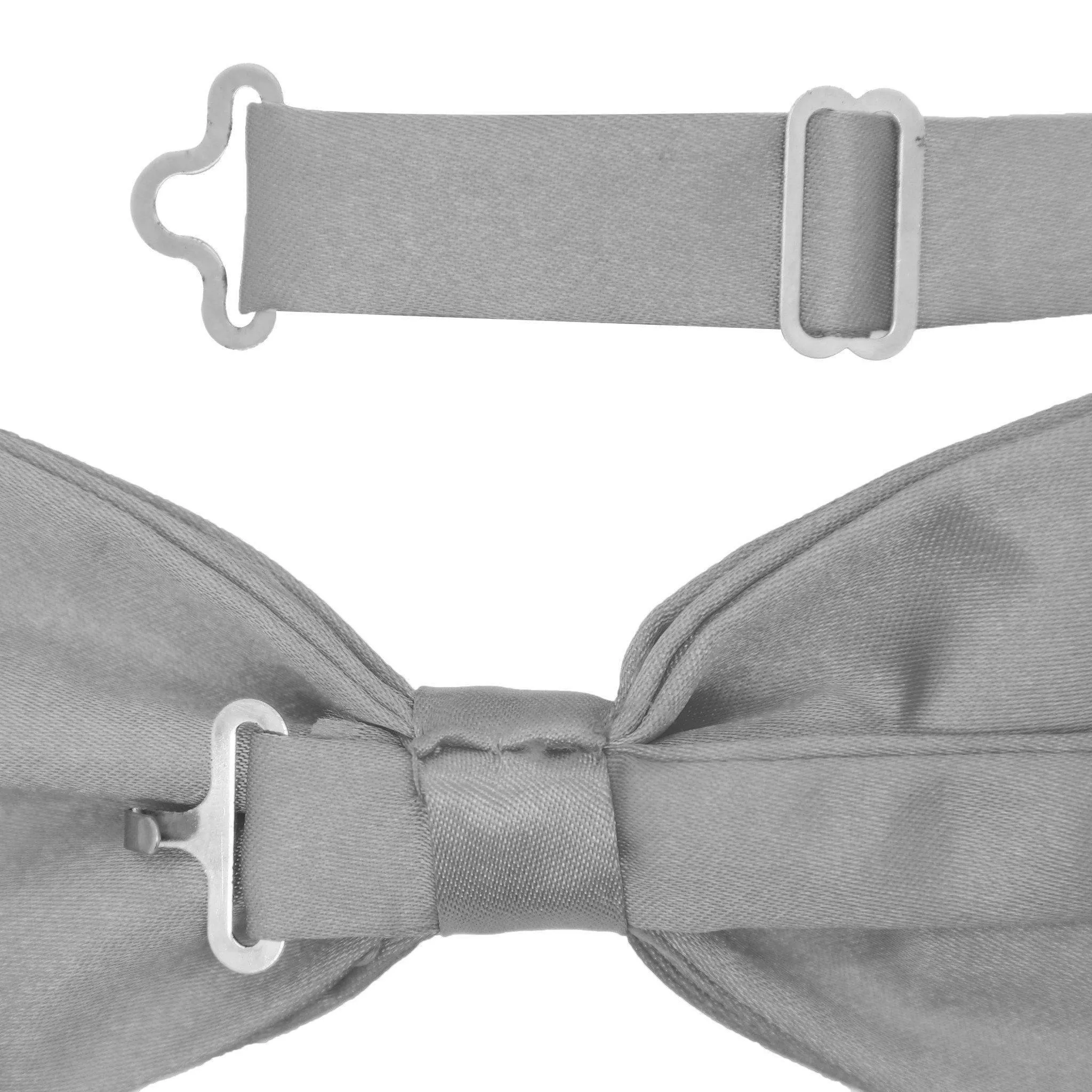 Gia Grey Satin Adjustable Bowtie