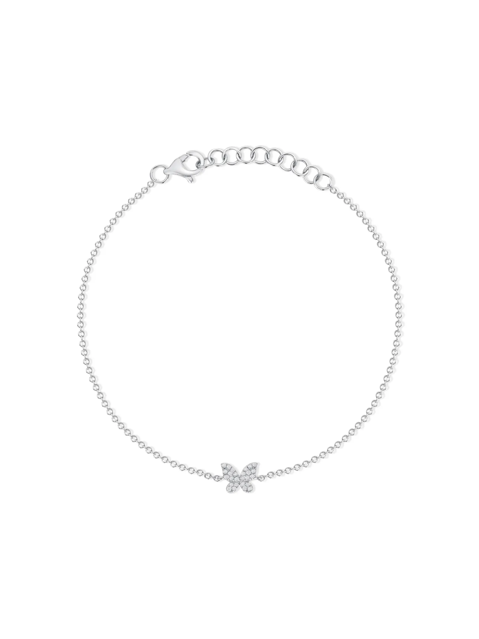 Hallie Diamond Single Butterfly Bracelet 14K