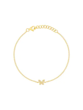 Hallie Diamond Single Butterfly Bracelet 14K