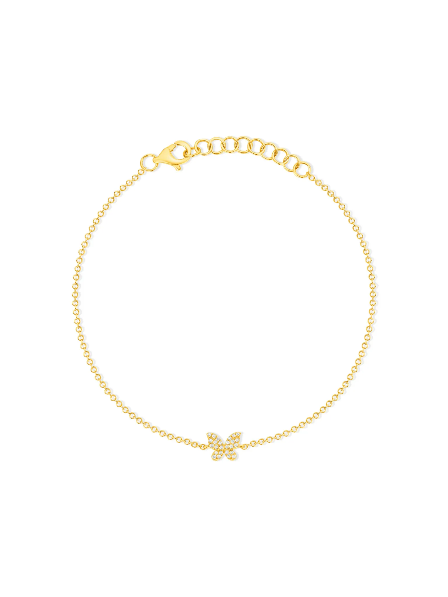 Hallie Diamond Single Butterfly Bracelet 14K