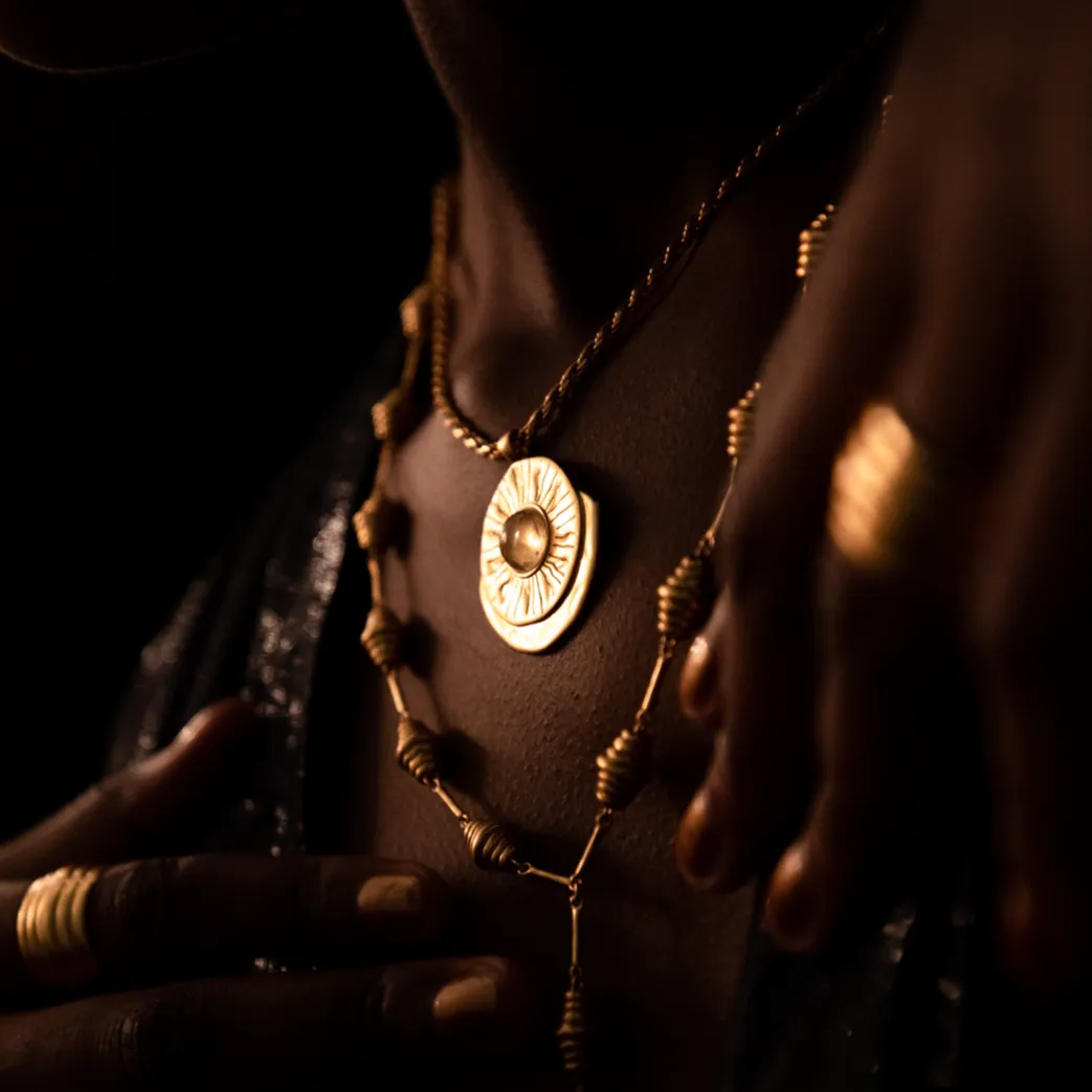 Honeycomb Citrine Arch Medallion