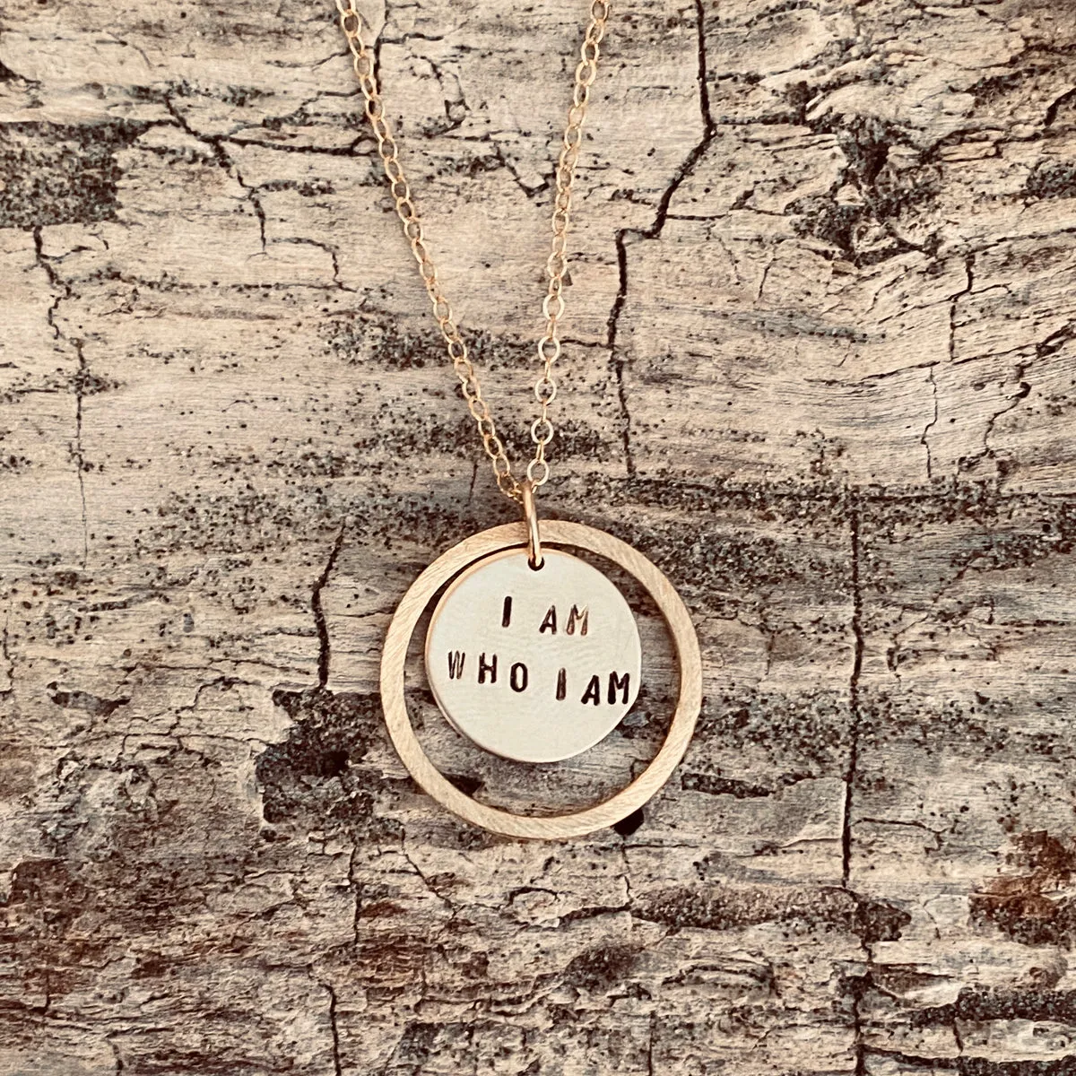 I am who I am - Affirmation Necklace (GF)