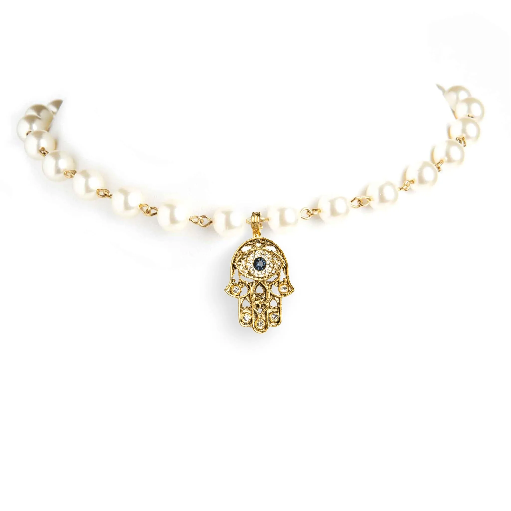 Iconic Pearl Choker Cream Pearl with Classic Medallions