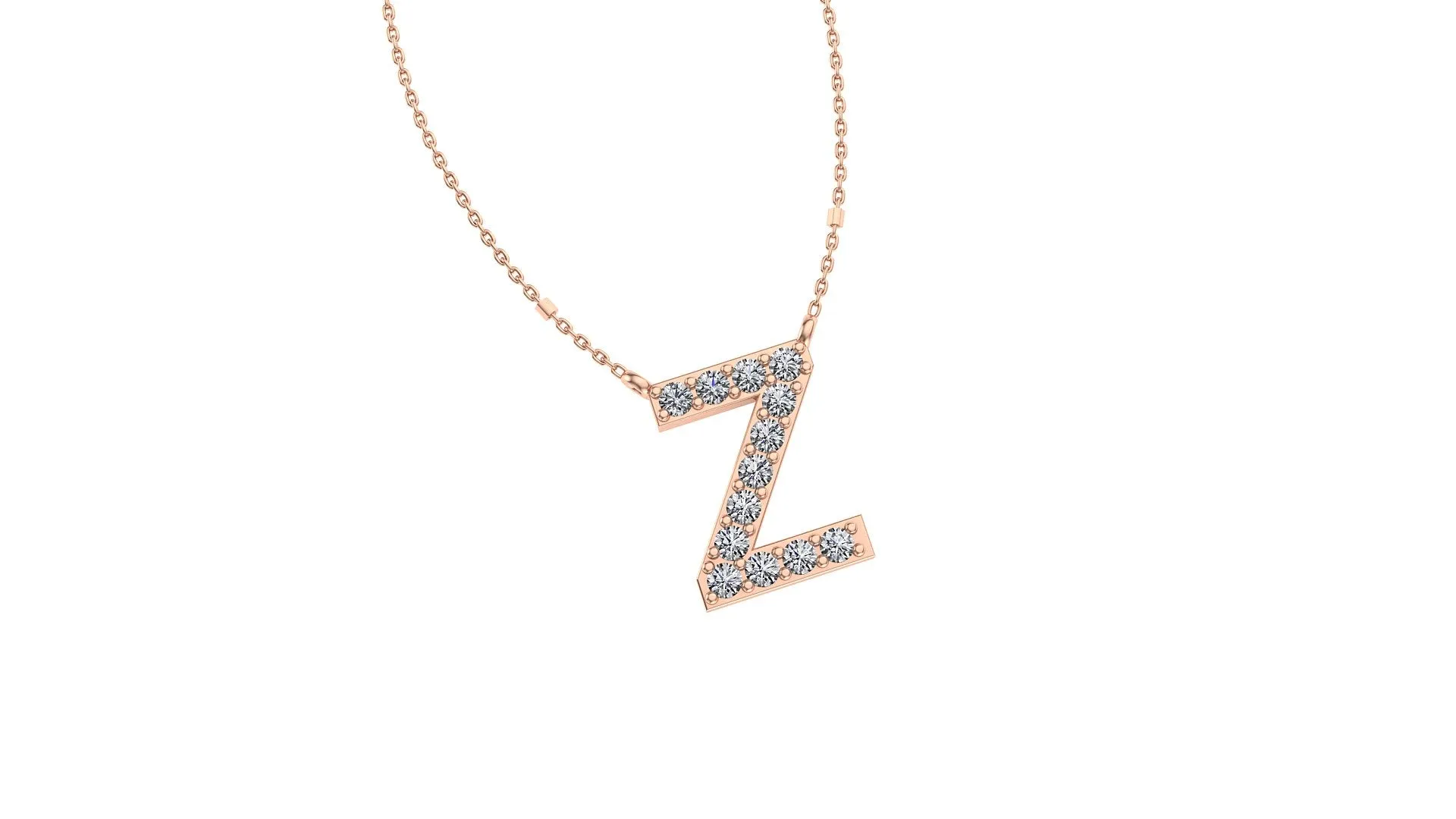 Initial Z Diamond Pendant 14K Gold DIP026