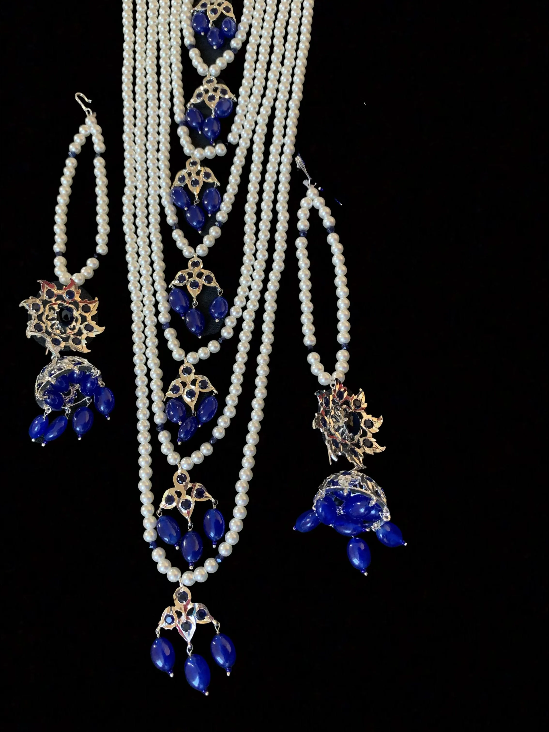 Insia bridal set in blue ( silver plating ) ( READY TO SHIP )