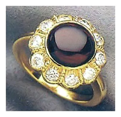 Jane Seymour 14k Gold, Garnet and Diamond Ring