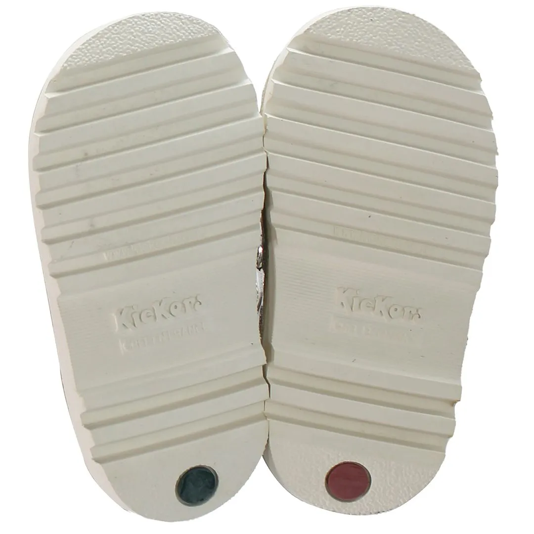 Kickers Tie Bow Kids White Sandals